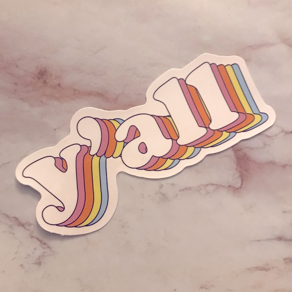 Ya’ll Phrase Southern Stripe Sticker
